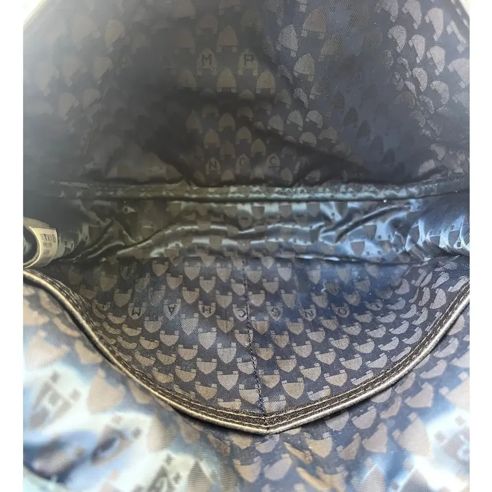 Longchamp Balzane Black Leather Hobo Crossbody Bag Saddle Buckle Messenger